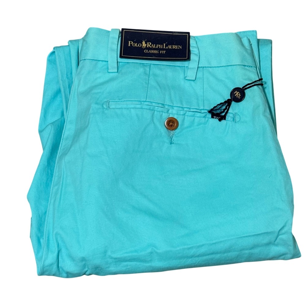 Polo‎ Ralph Lauren Mens Classic Fit Chino Pants Turquoise Blue 30x30 Cotton Pima